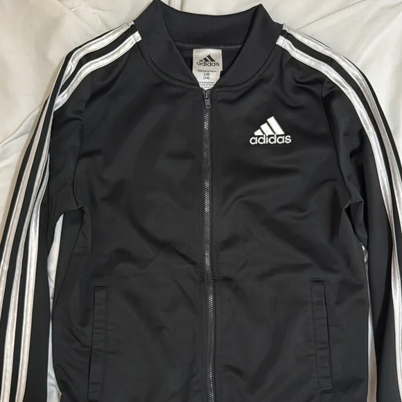 Adidas Black Jacket with White Accents - Picture 2 of 4
